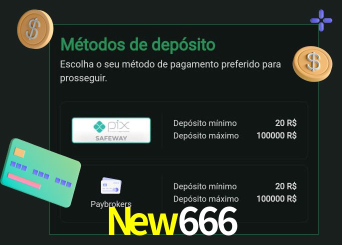 O cassino New666 oferece uma grande variedade de métodos de pagamento